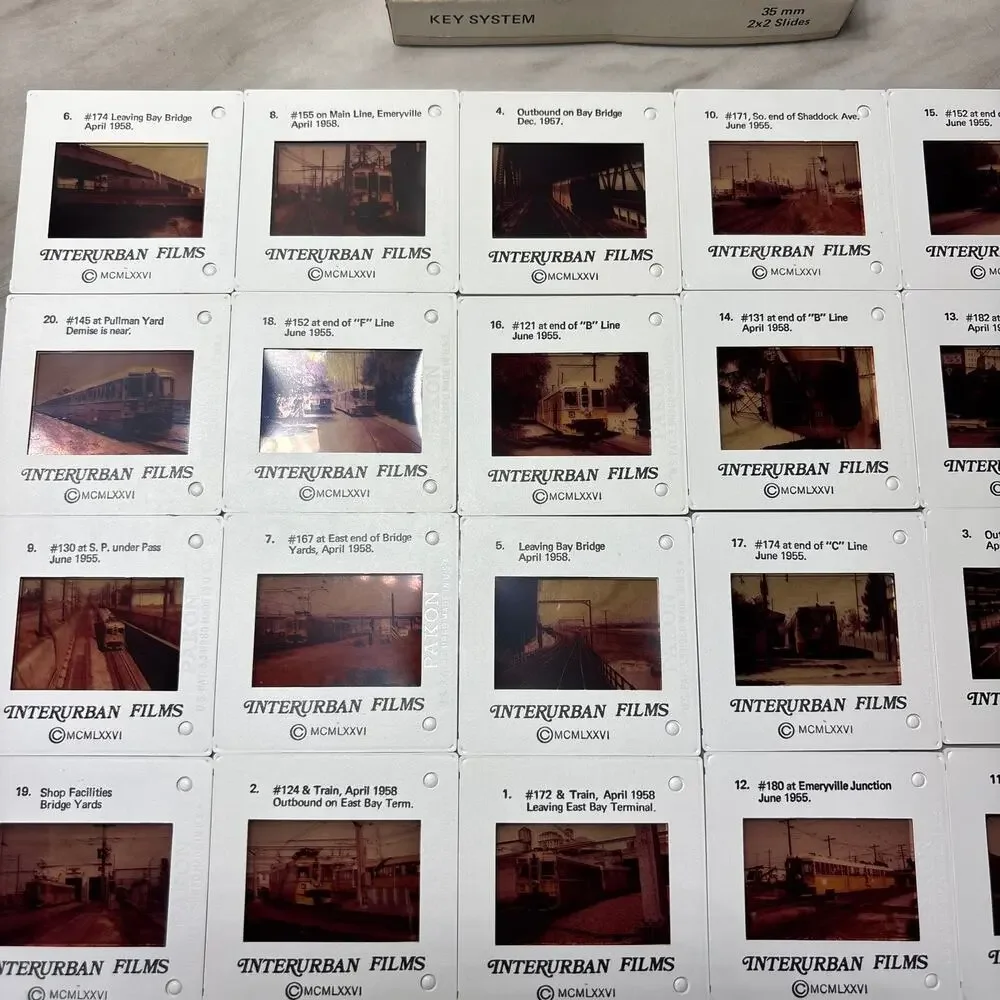 Vintage Bay Area Key System Interurban 35mm Slides Set of 20